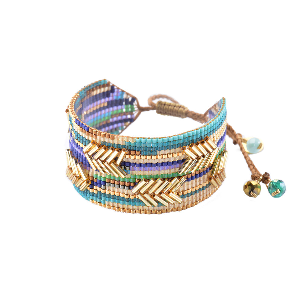 Chevron Blue Medium Bracelet