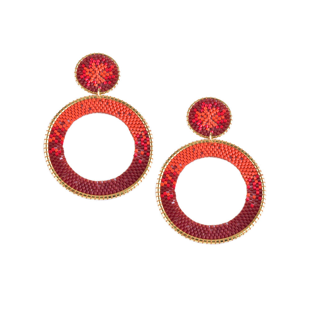 Ellipse red Large Earrings