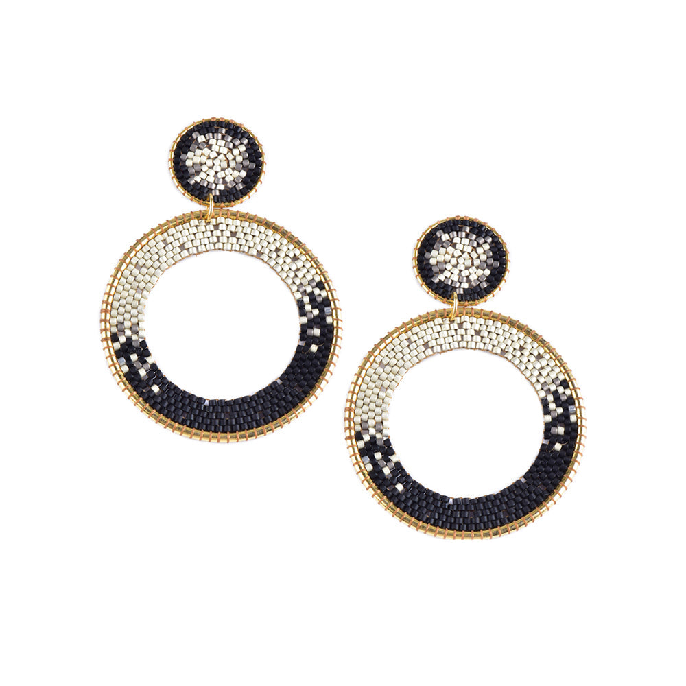 Ellipse Black/White Earrings