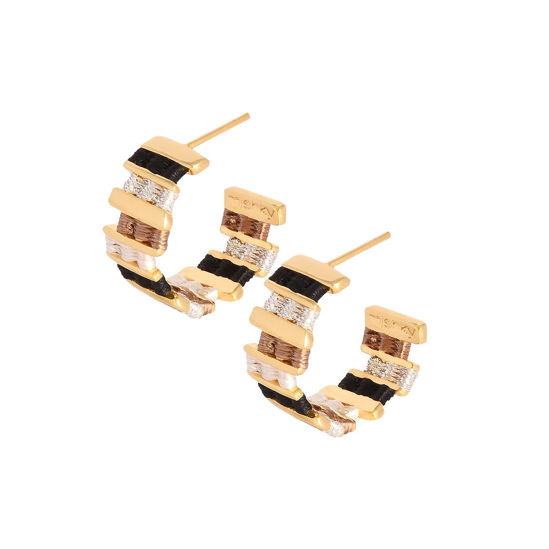 Tunez Black White Small Earrings