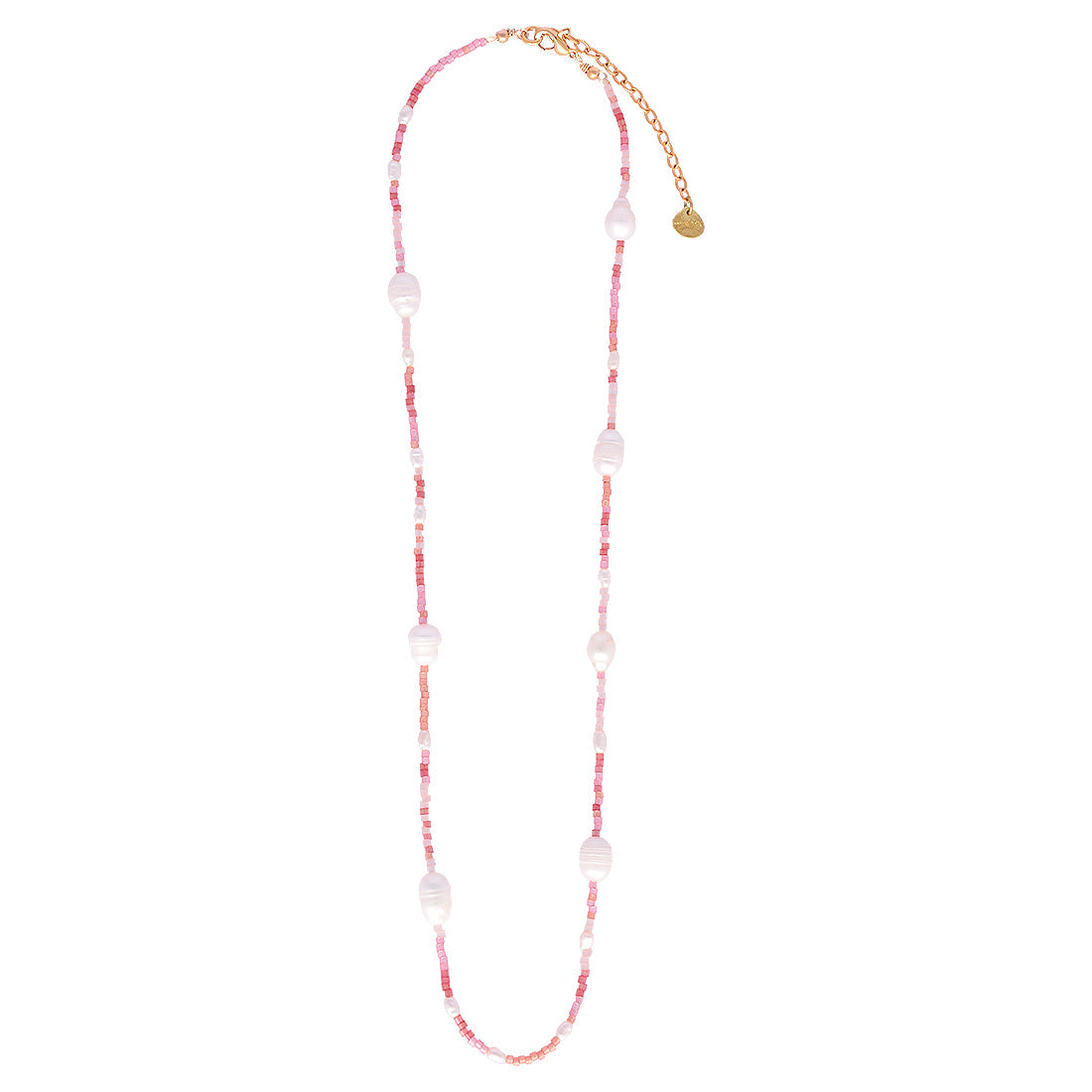 Adjustable beaded necklace with pearls