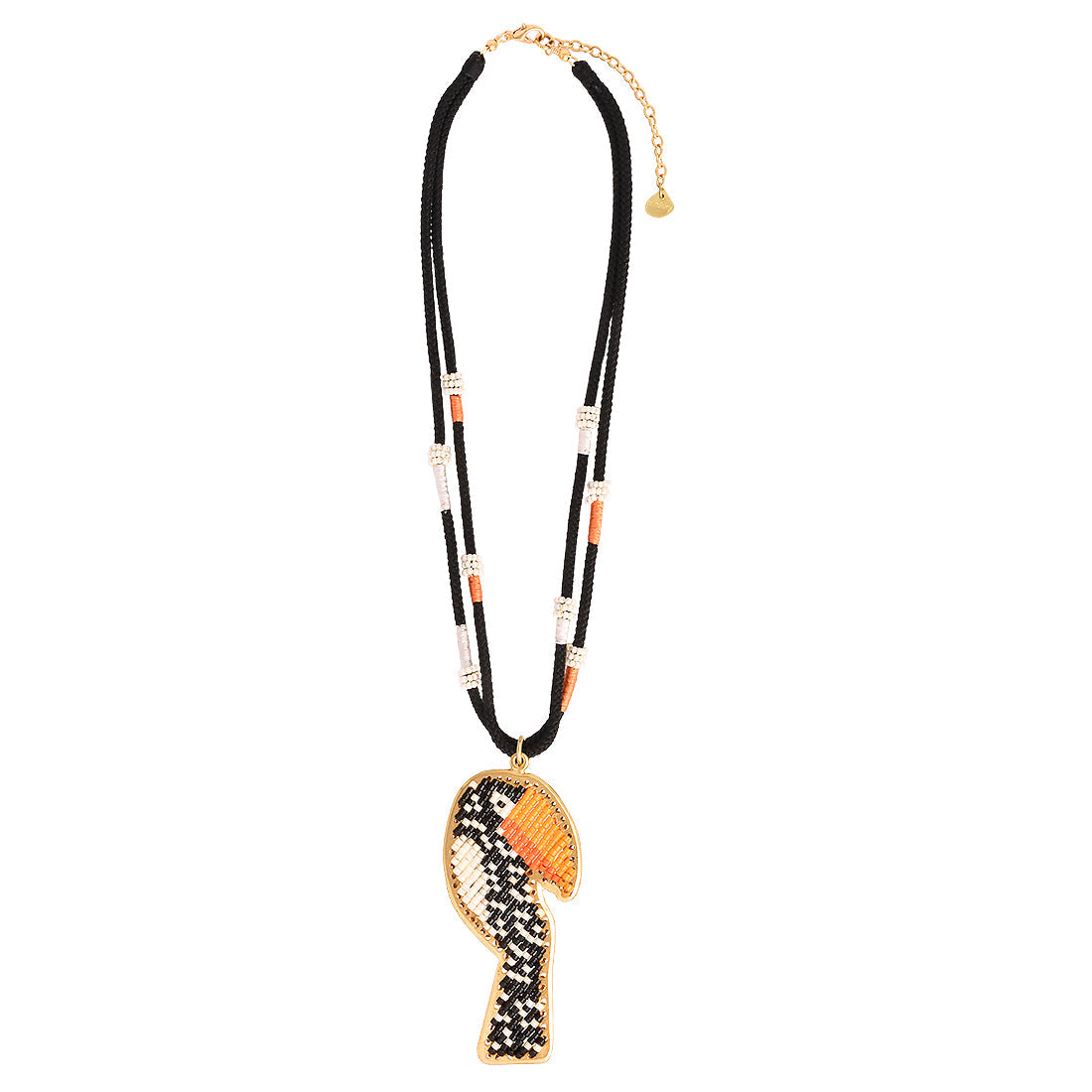 Tucan Black Orange Necklace